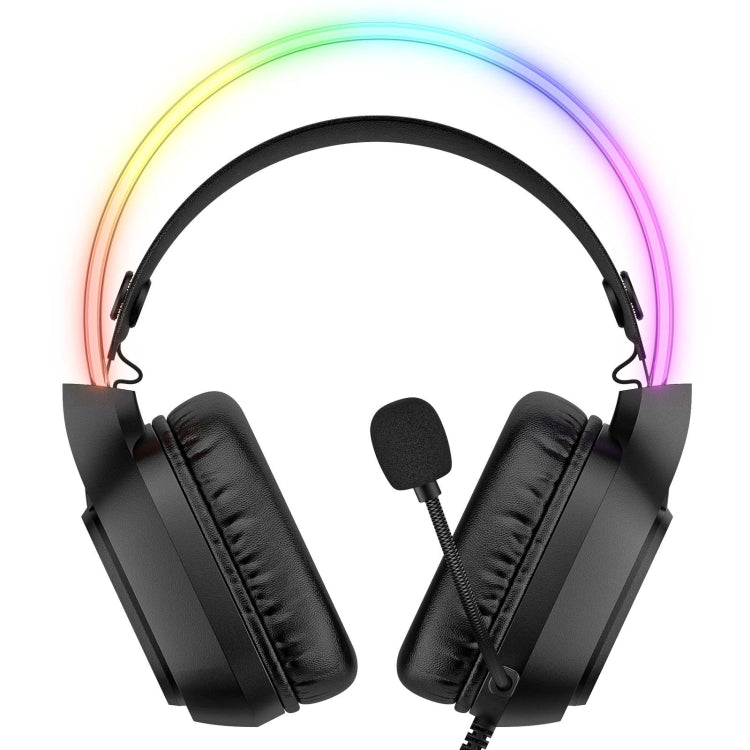 Rynx | ONIKUMA X22 USB + 3.5mm Colorful Light Wired Gaming Headset with Microphone, Cable Length: 1.8 m (Black)