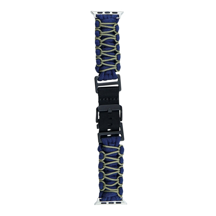 Rynx | For Apple Watch Series 9 45mm Dual-Layer Braided Paracord Buckle Watch Band (Marine Green)