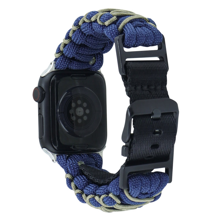 Rynx | For Apple Watch Series 9 45mm Dual-Layer Braided Paracord Buckle Watch Band (Marine Green)
