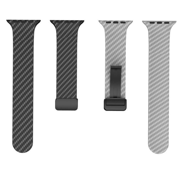 Rynx | For Apple Watch Series 5 44mm Carbon Fiber Magnetic Black Buckle Strap (Black Gray)