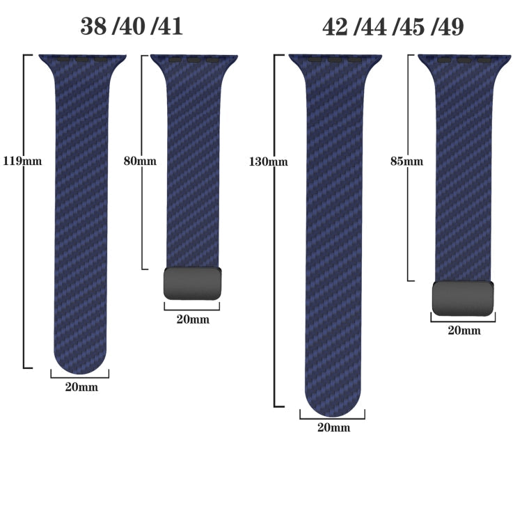 Rynx | For Apple Watch 42mm Carbon Fiber Magnetic Black Buckle Watch Band (Royal Blue Light Blue)