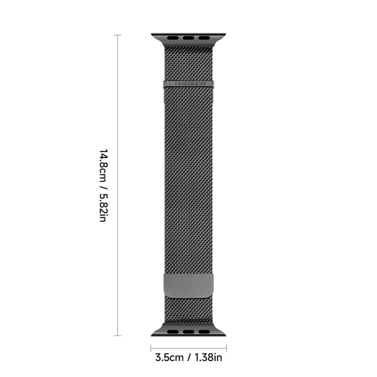 Rynx | For Apple Watch Series 9 45mm DUX DUCIS Milanese Pro Series Stainless Steel Band (Black)