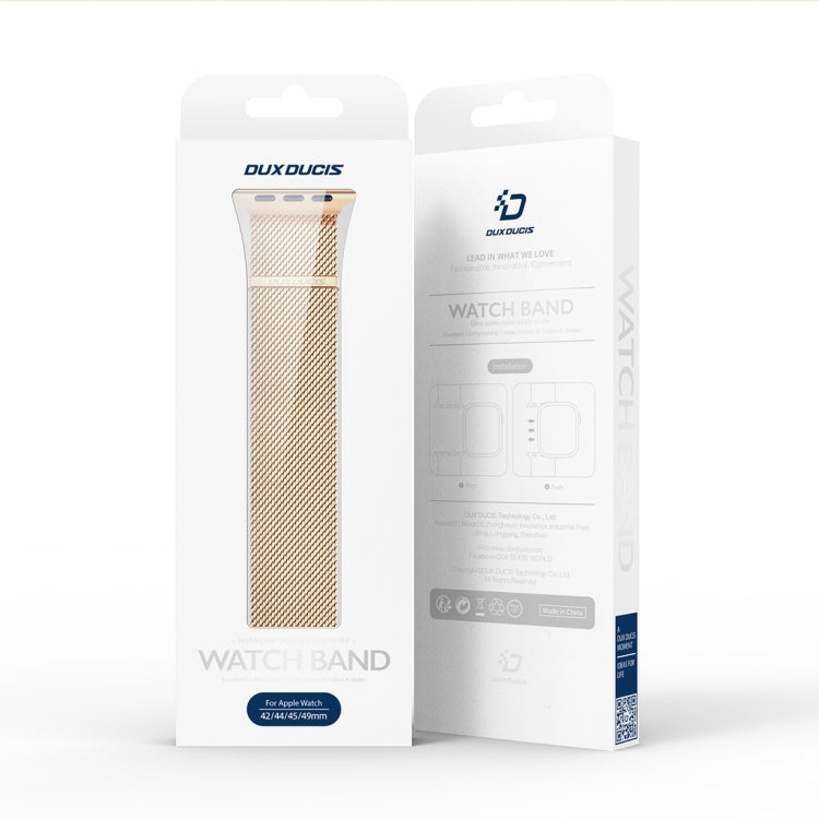 Rynx | For Apple Watch Series 9 45mm DUX DUCIS Milanese Pro Series Stainless Steel Watch Strap (Gold)