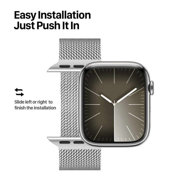 Rynx | For Apple Watch Series 9 45mm DUX DUCIS Milanese Pro Series Stainless Steel Band (Silver)