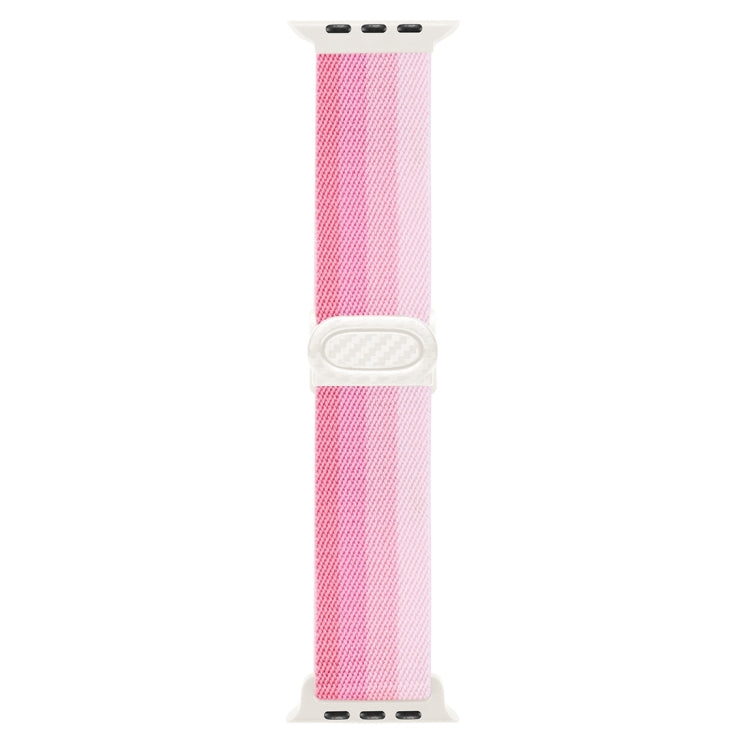 Rynx | For Apple Watch Series 9 45mm Carbon Fiber Texture Snap Closure Nylon Watch Band (Gradient Pink)