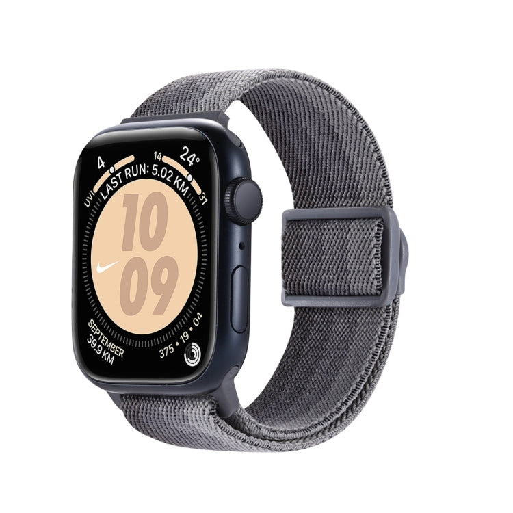 Rynx | For Apple Watch Series 9 45mm Carbon Fiber Textured Snap Buckle Nylon Watch Band (Gradient Gray)