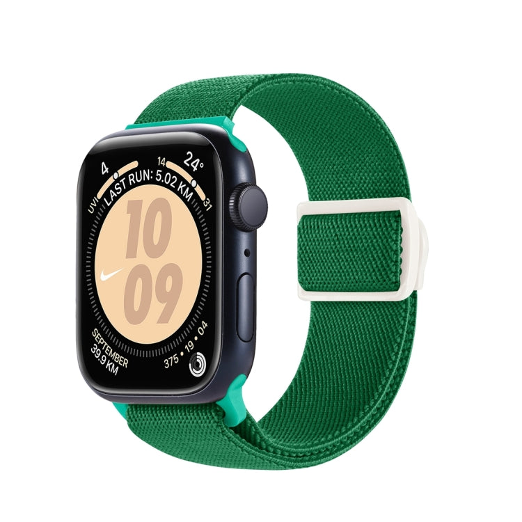 Rynx | For Apple Watch Series 9 45mm Carbon fiber texture Snap buckle Nylon watch band (Green)