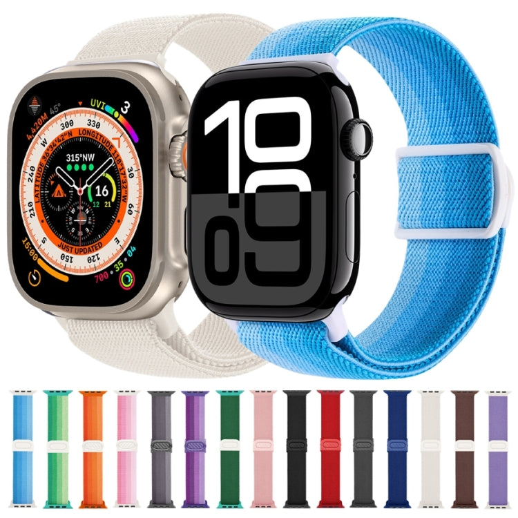 Rynx | For Apple Watch Series 9 45mm Carbon Fiber Texture Snap-Buckle Nylon Watch Strap (Gradient Green)