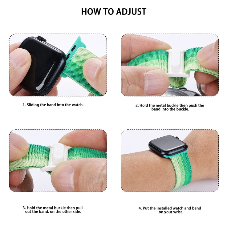 Rynx | For Apple Watch Series 9 45mm Carbon Fiber Textured Snap Buckle Nylon Watch Band (Gradient Gray)