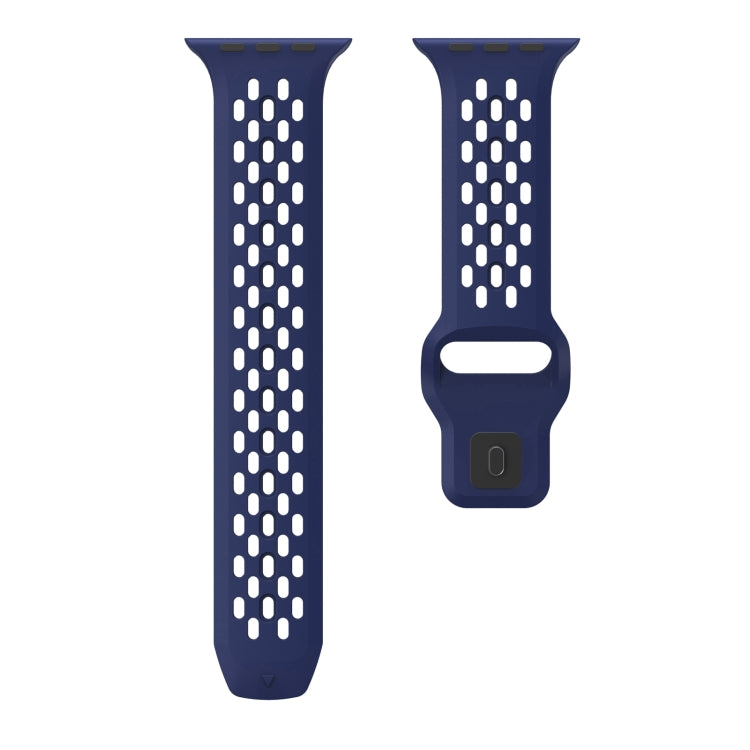Rynx | For Apple Watch Series 9 45mm oval holes fluororubber watch band (Midnight blue)