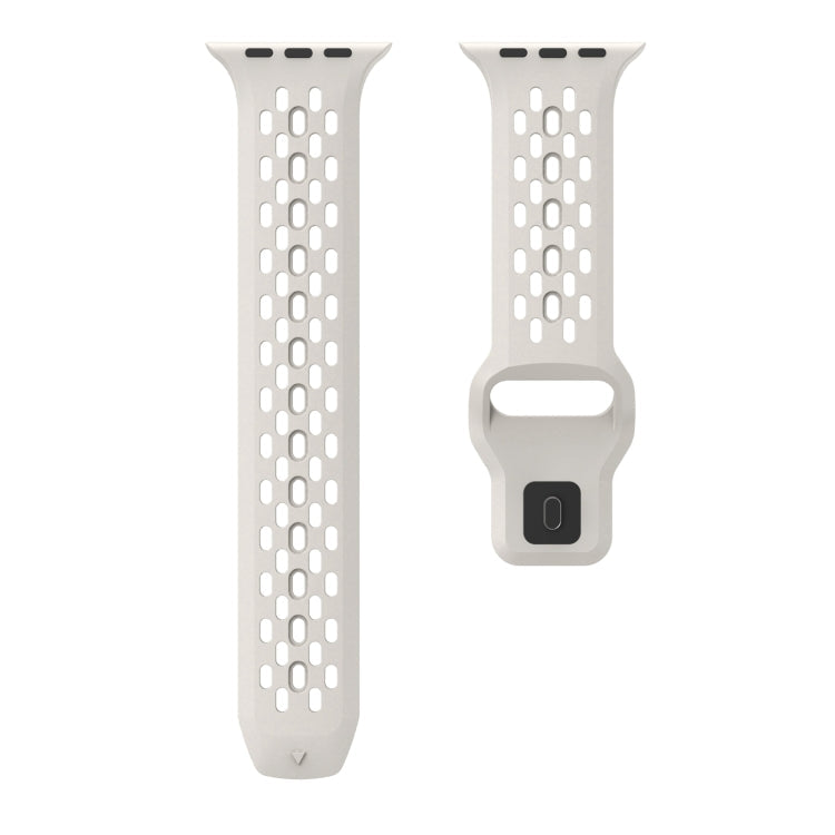 Rynx | For Apple Watch Series 9 45mm Oval Holes Fluororubber Strap (Starlight)