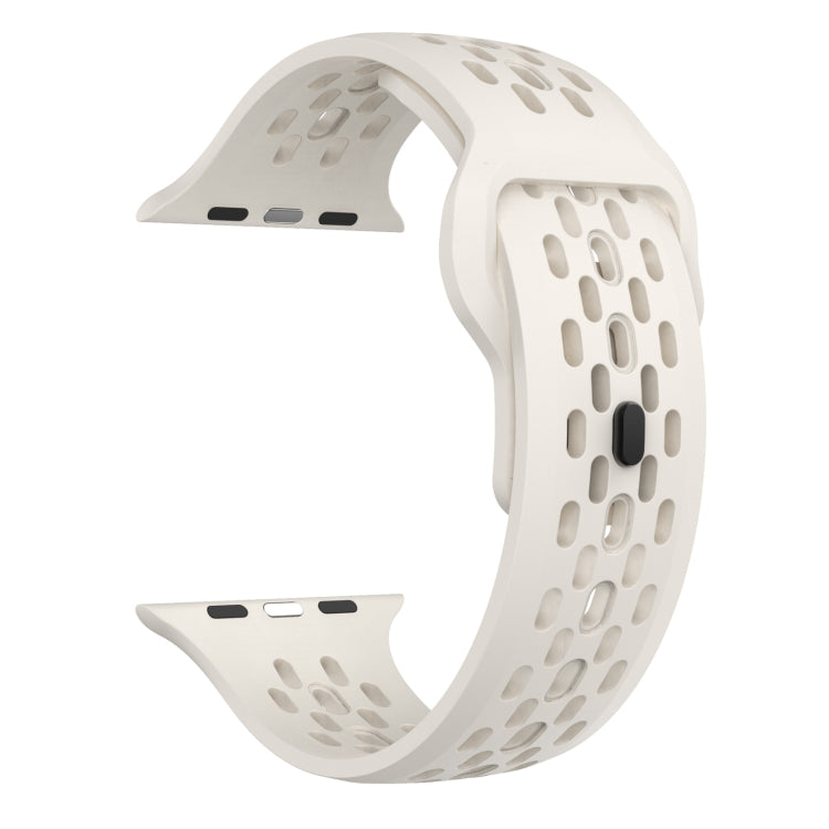 Rynx | For Apple Watch Series 9 45mm Oval Holes Fluororubber Strap (Starlight)