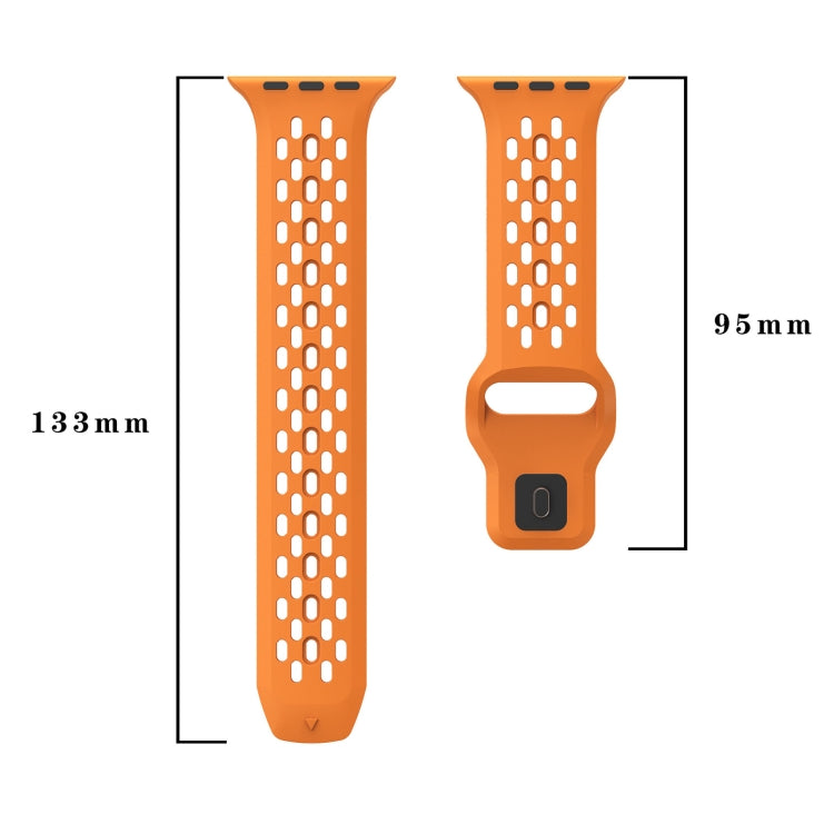 Rynx | For Apple Watch Series 9 45mm oval holes fluororubber watch band (Midnight blue)
