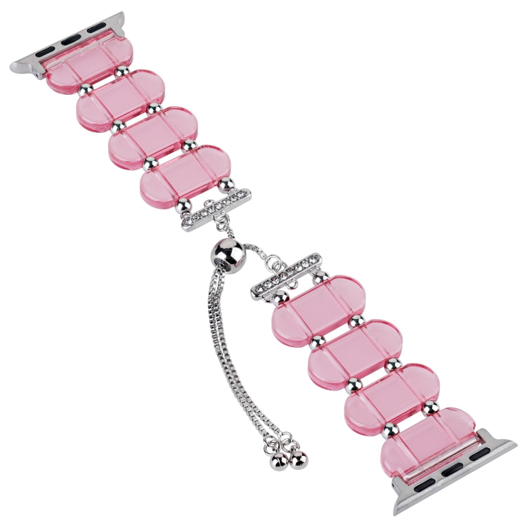 Rynx | For Apple Watch Series 9 41mm Resin Retractable Chain Watch Band (Pink)