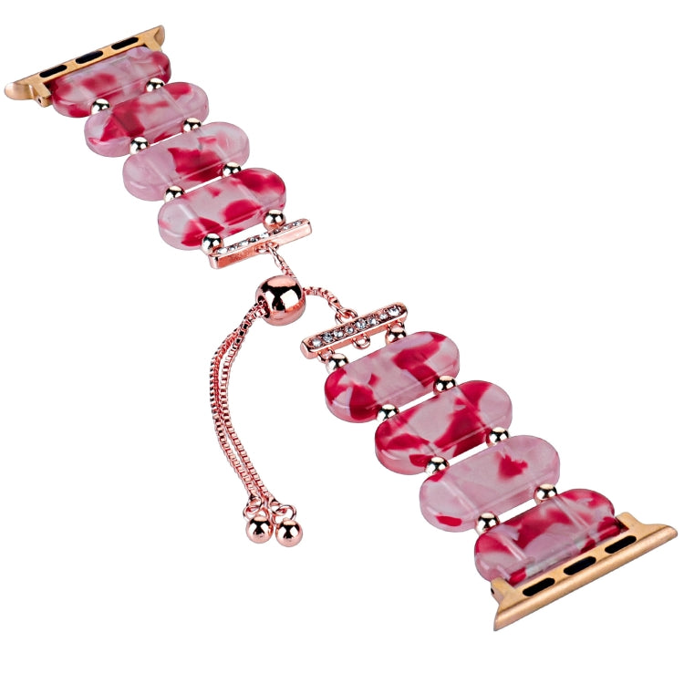 Rynx | For Apple Watch Series 9 41mm Resin Retractable Chain Bracelet (Pink Red)
