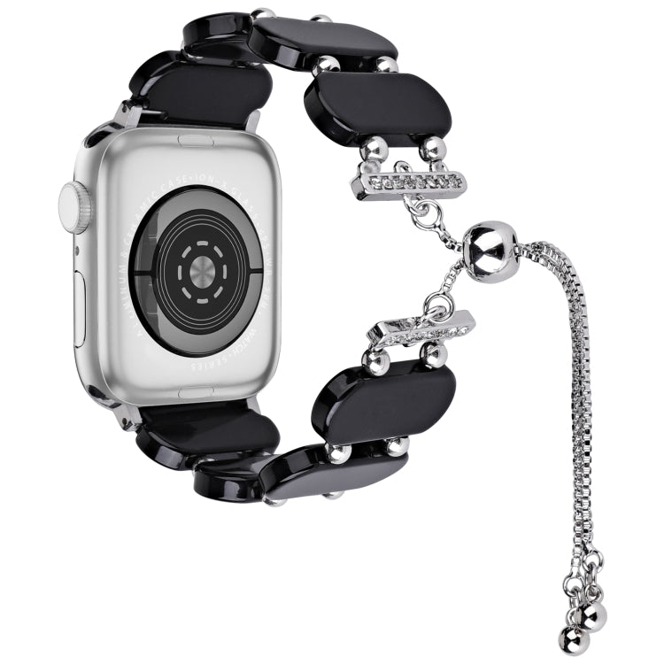 Rynx | For Apple Watch Series 4 44mm Resin retractable chain watch band (Black)