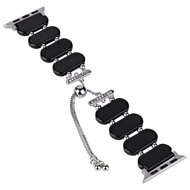 Rynx | For Apple Watch Series 4 44mm Resin retractable chain watch band (Black)