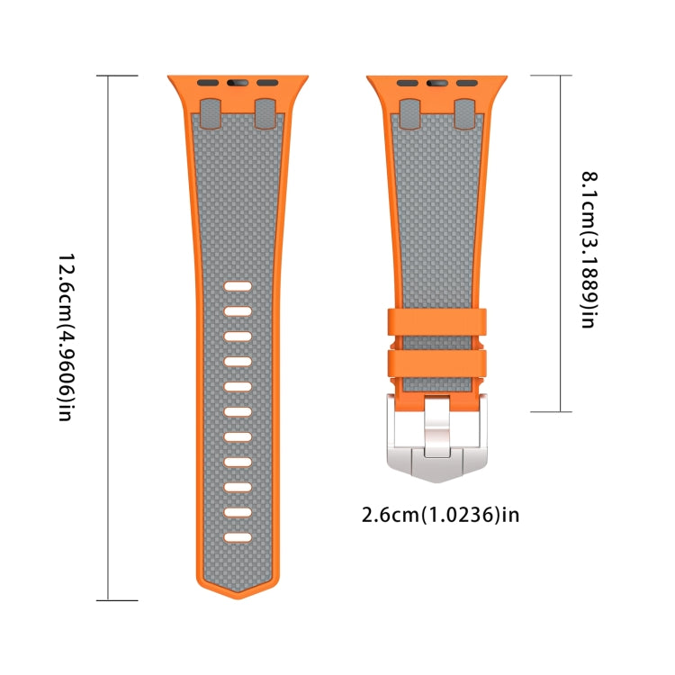 Rynx | For Apple Watch Series 2 42mm Oak Silicone Watch Band (Orange Gray)