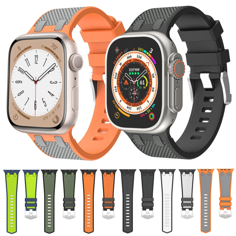 Rynx | For Apple Watch Series 2 42mm Oak Silicone Watch Band (Orange Gray)