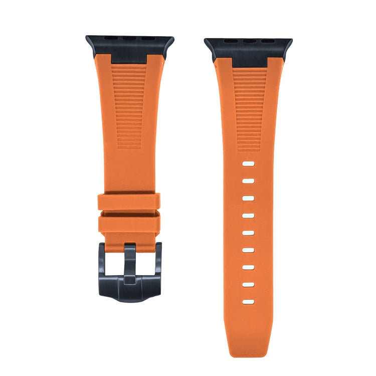 Rynx | For Apple Watch SE 2023 44mm Loners Liquid Silicone Watch Strap (Black Orange)