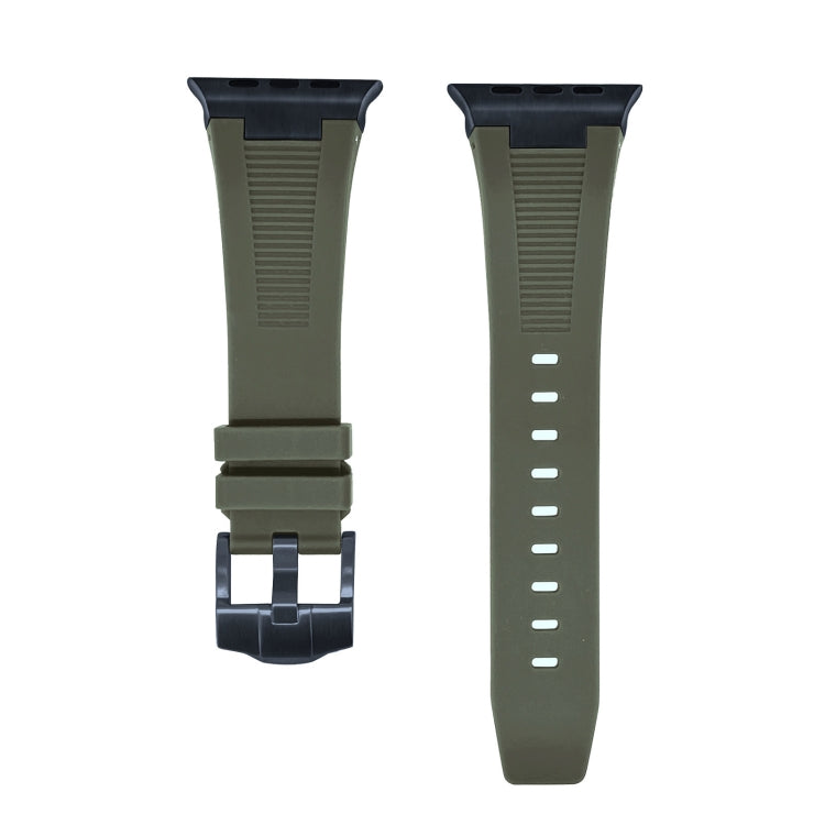 Rynx | For Apple Watch Series 9 45mm Loners Liquid Silicone Watch Strap (Black Green)