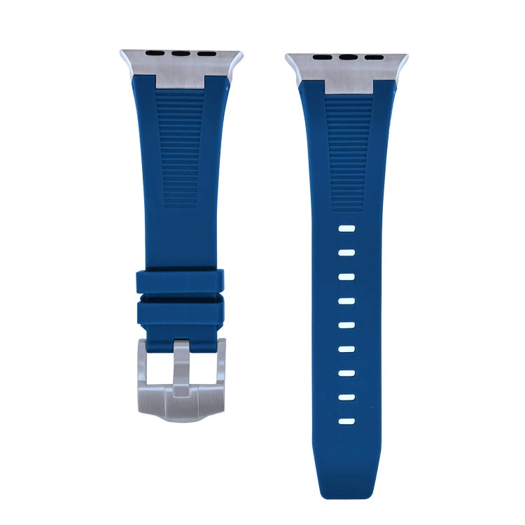 Rynx | For Apple Watch Series 9 45mm Loners Liquid Silicone Watch Strap (Titanium Midnight Blue)