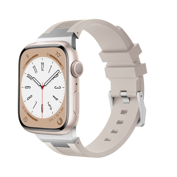 Rynx | For Apple Watch Series 9 45mm Loners Liquid Silicone Watch Band (Silver Starlight)