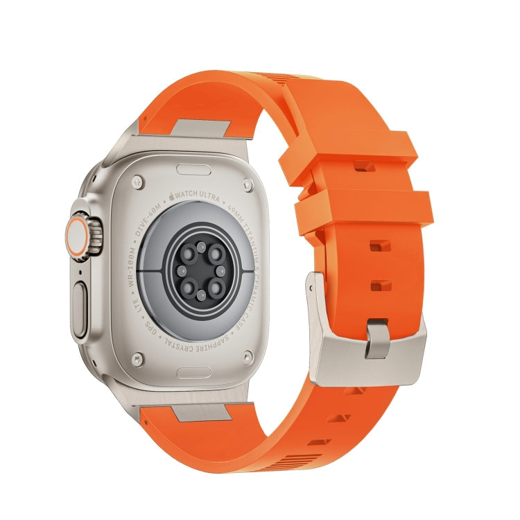Rynx | For Apple Watch Series 8 45mm Loners Liquid Silicone Watch Band (Titanium Orange)