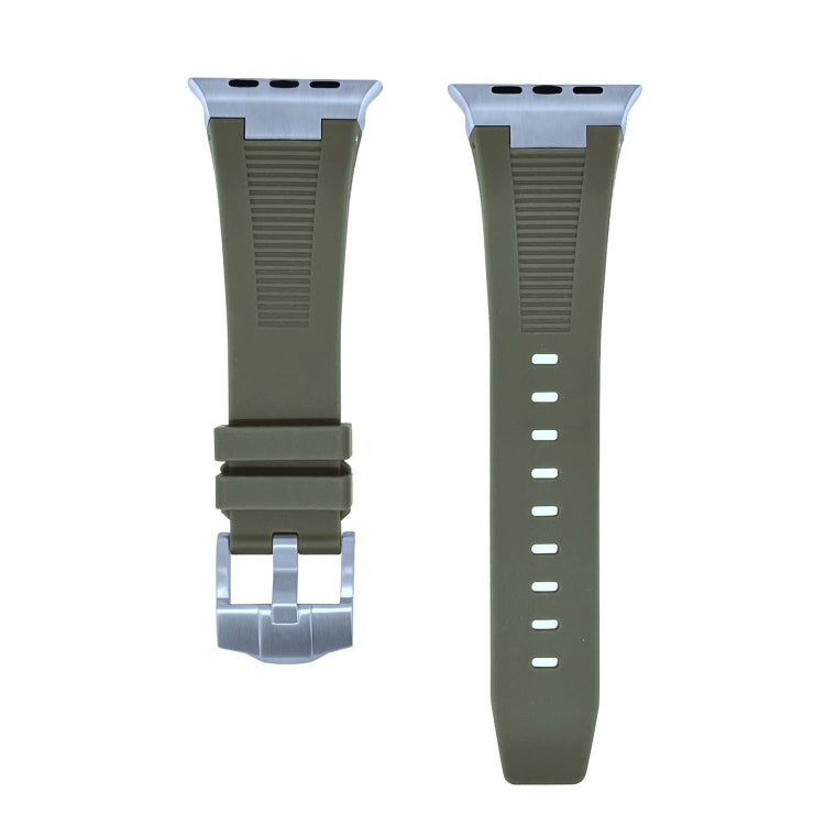 Rynx | For Apple Watch Series 3 42mm Loners Liquid Silicone Watch Strap (Silver Green)