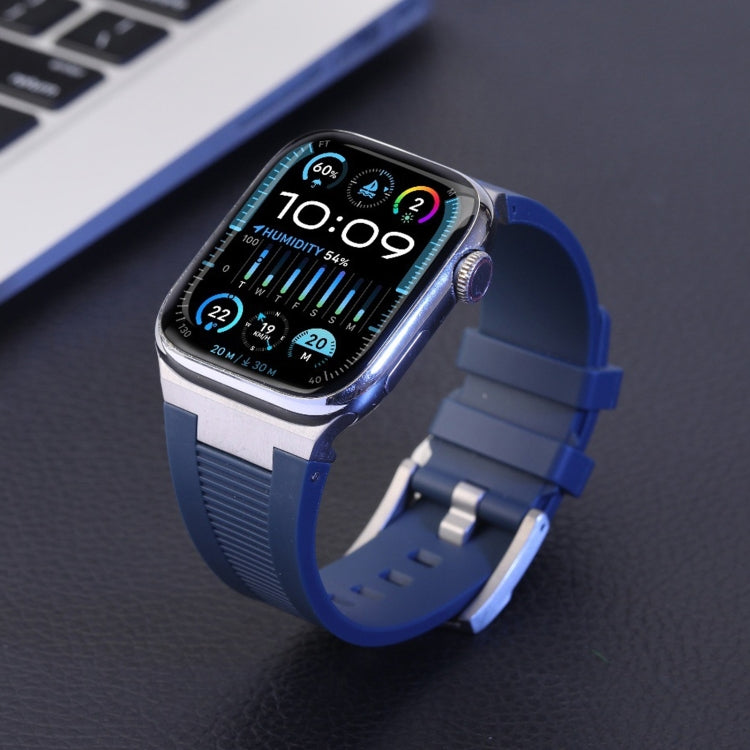 Rynx | For Apple Watch Series 9 45mm Loners Liquid Silicone Watch Strap (Black Green)