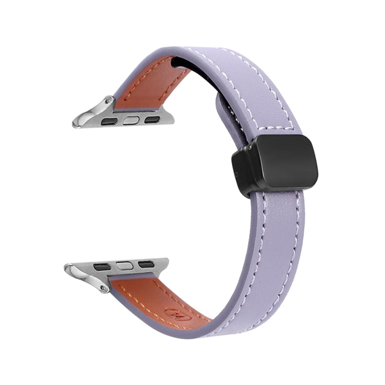Rynx | For Apple Watch Series 5 40mm Slim Magnetic Buckle Genuine Leather Watch Strap (Solid Purple)