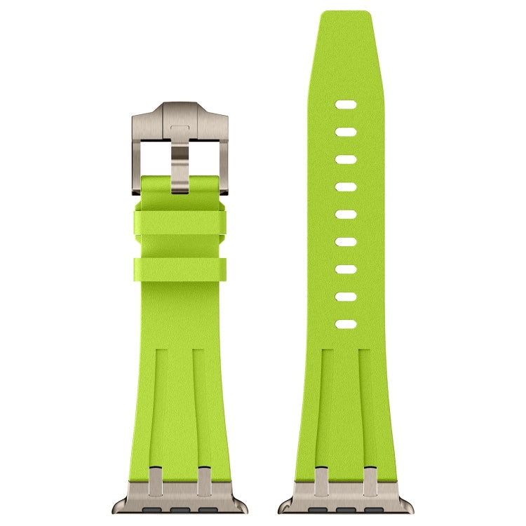 Rynx | For Apple Watch Series 6 44mm Stone Texture Liquid Silicone Strap (Titan Green)