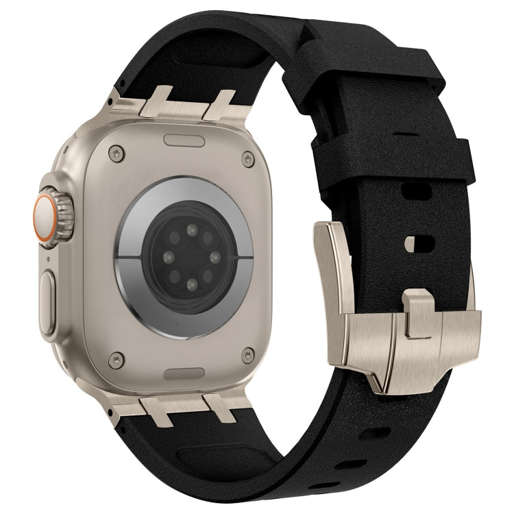 Rynx | For Apple Watch Series 4 44mm Stone Pattern Liquid Silicone Watch Band (Titanium Black)