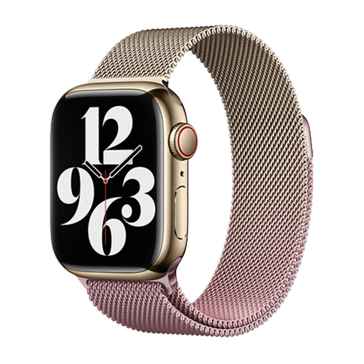 Rynx | For Apple Watch Series 8 45mm Milan Gradient Loop Magnetic Closure Strap (Light Pink Gold)