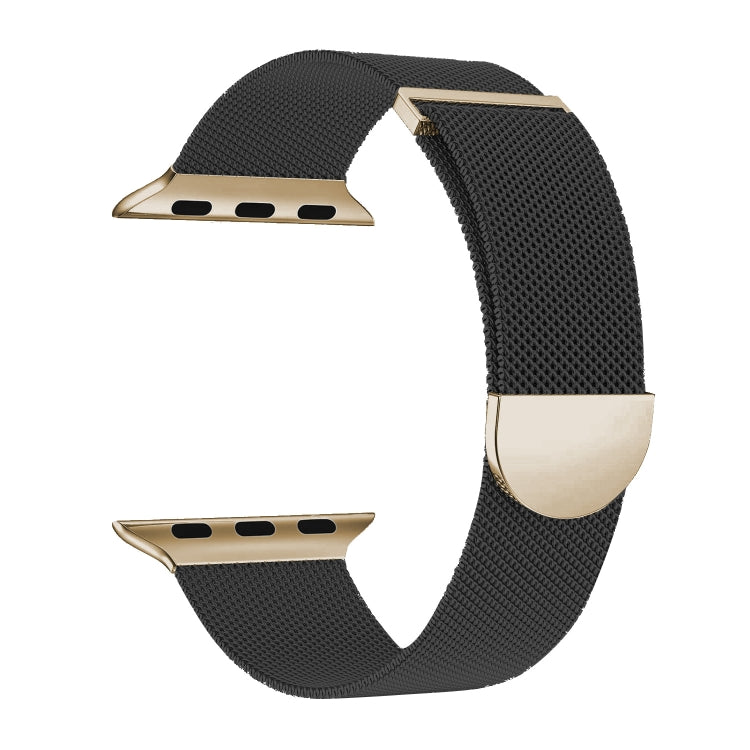 Rynx | For Apple Watch Series 3 42 mm Two-Color Milanese Loop Magnetic Bracelet (Black Gold)