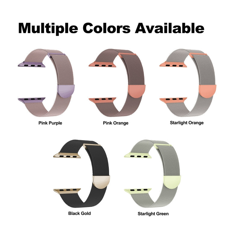 Rynx | For Apple Watch Series 4 40mm Two Color Milanese Loop Magnetic Band (Starlight Green)