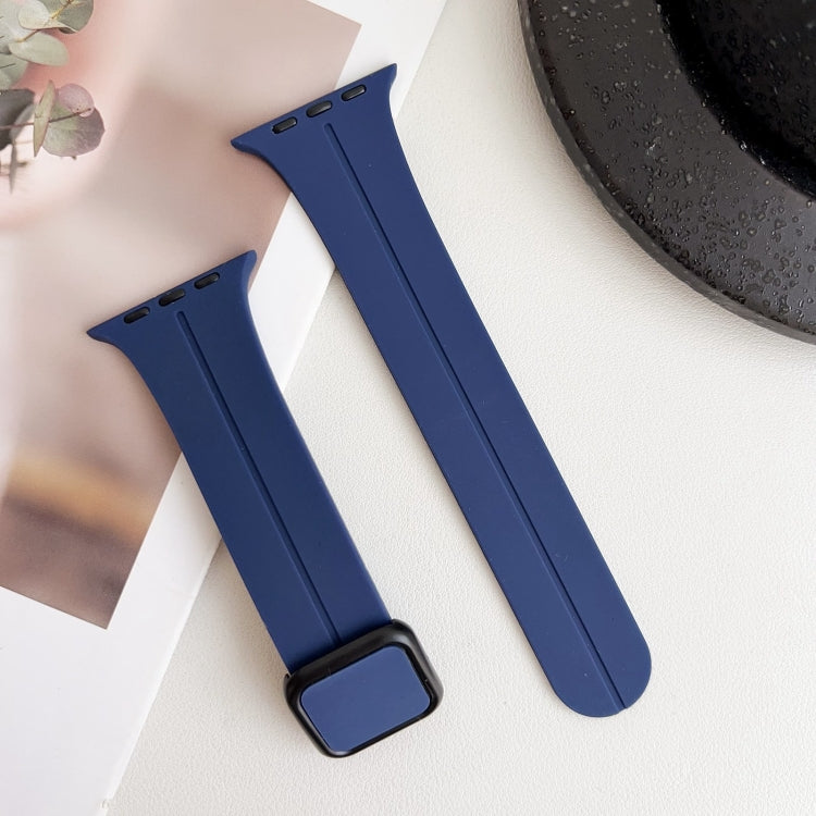 Rynx | For Apple Watch Series 8 45mm Magnetic Square Buckle Silicone Band (Midnight Blue)