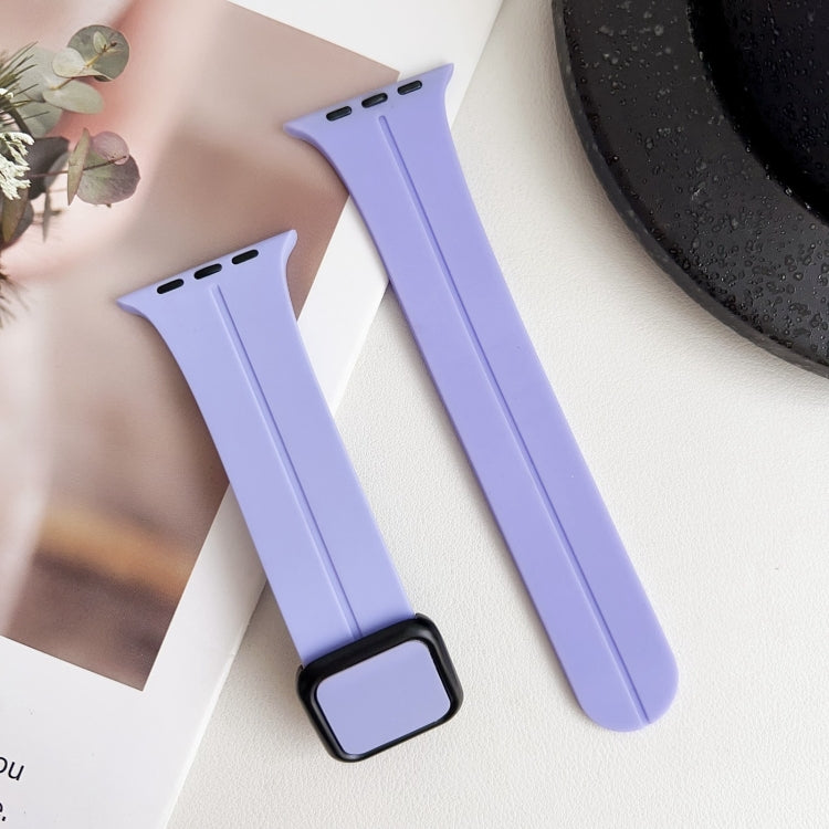 Rynx | For Apple Watch Series 4 40mm Magnetic Square Buckle Silicone Watch Band (Lilac)