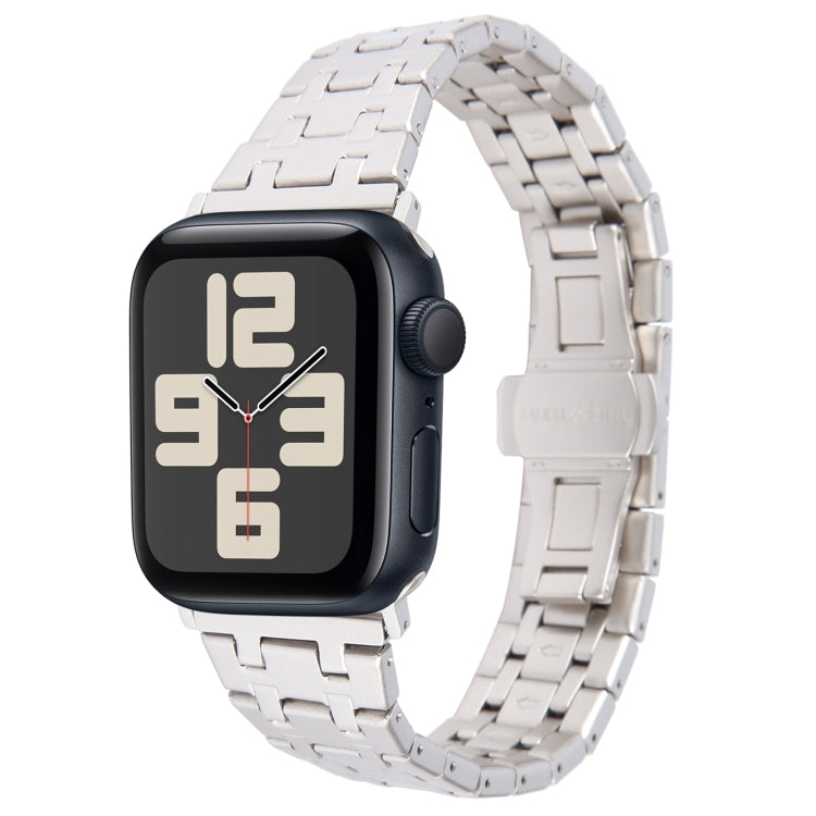 Rynx | For Apple Watch SE 2023 44mm Double-T Stainless Steel Watch Band (Starlight)