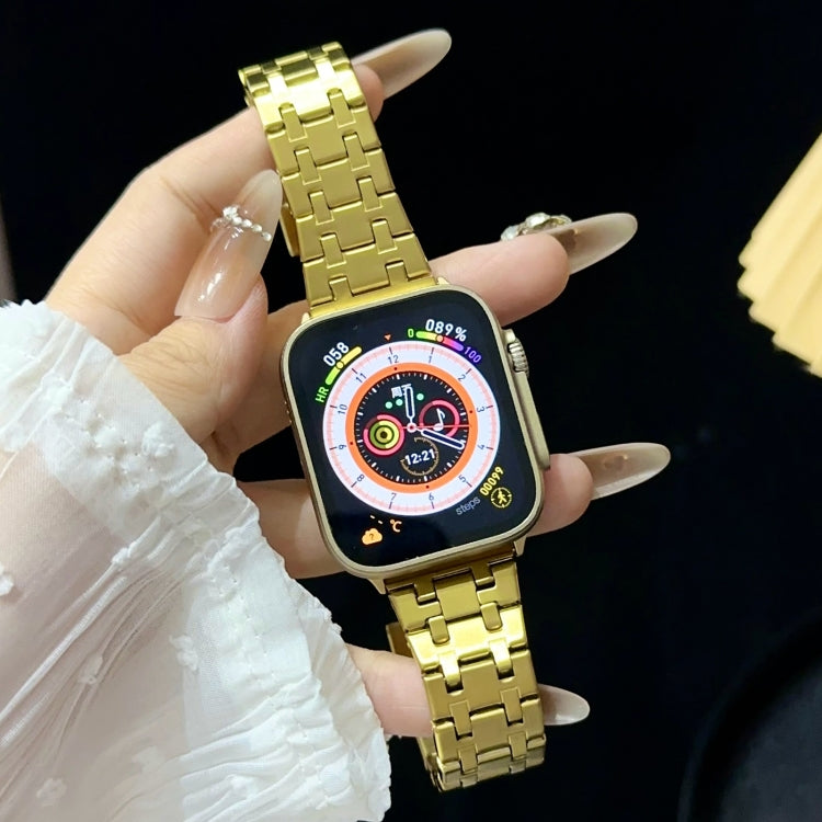 Rynx | For Apple Watch Series 9 45mm Double T Stainless Steel Bracelet (Gold)