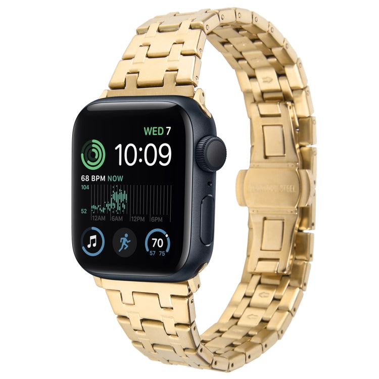 Rynx | For Apple Watch SE 2022 44mm Double T Stainless Steel Band (Gold)