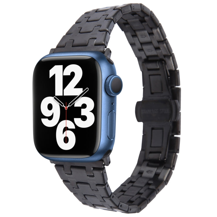 Rynx | For Apple Watch Series 7 45mm Double T Stainless Steel Bracelet (Black)