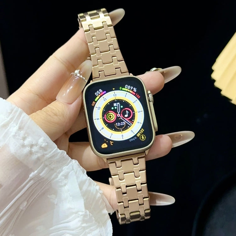 Rynx | For Apple Watch Series 4 44 mm Double T Stainless Steel Band (Rose Gold)