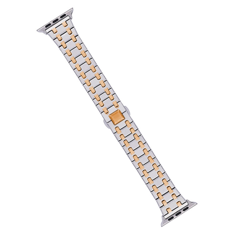 Rynx | For Apple Watch Series 4 44mm Double T Stainless Steel Bracelet (Silver Rose Gold)