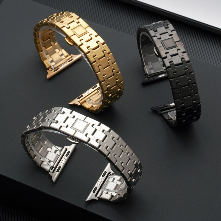 Rynx | For Apple Watch Series 9 45mm Double T Stainless Steel Bracelet (Gold)