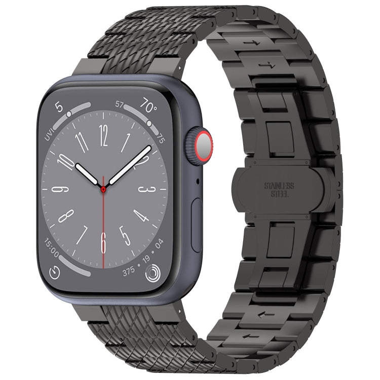 Rynx | For Apple Watch Series 8 45mm Twill Stainless Steel Band (Black)