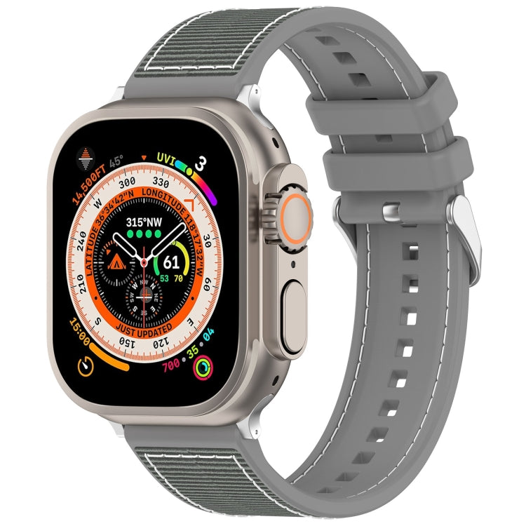 Rynx | For Apple Watch Series 2 42mm Classic Buckle Hybrid Nylon Braided Silicone Watch Strap (Gray)