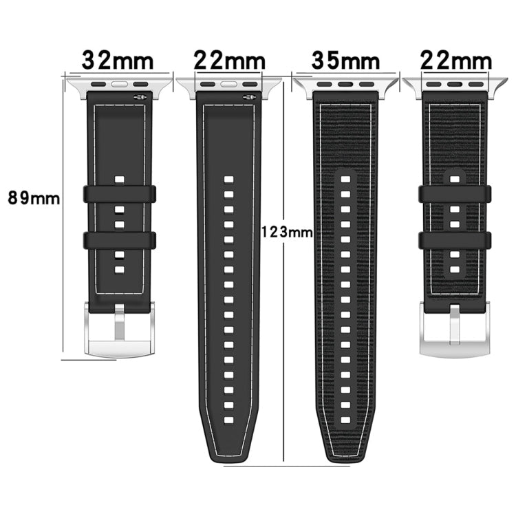 Rynx | For Apple Watch Series 4 40mm Official Buckle Hybrid Nylon Braided Silicone Strap (Midnight Blue)