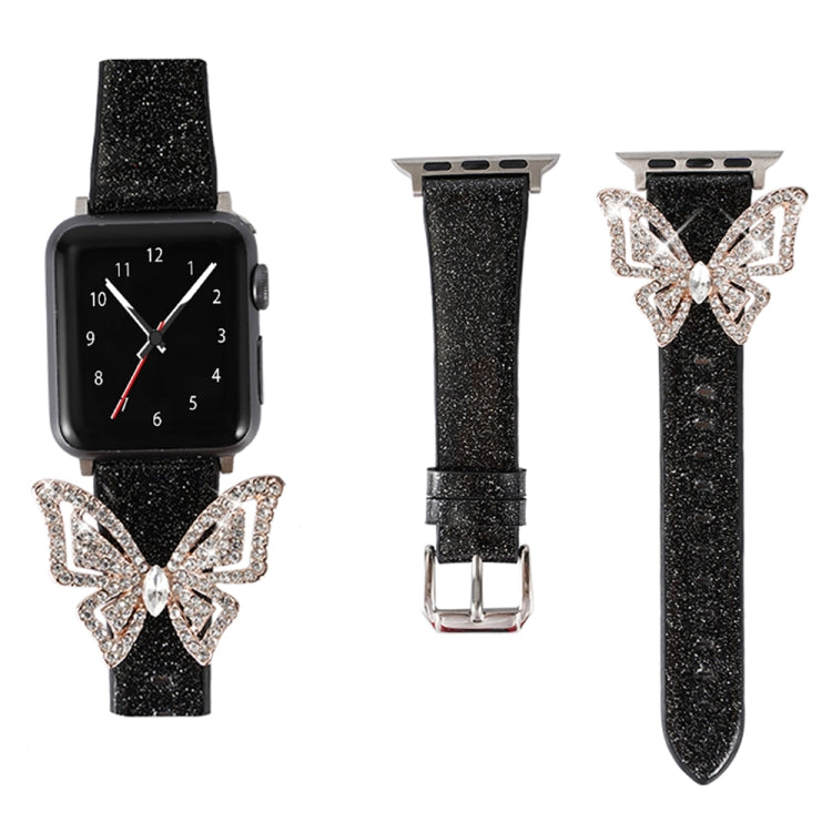 Rynx | For Apple Watch 5 & 4 44mm / 3 & 2 & 1 42mm Bow Glitter Diamond Watch Band (Black)