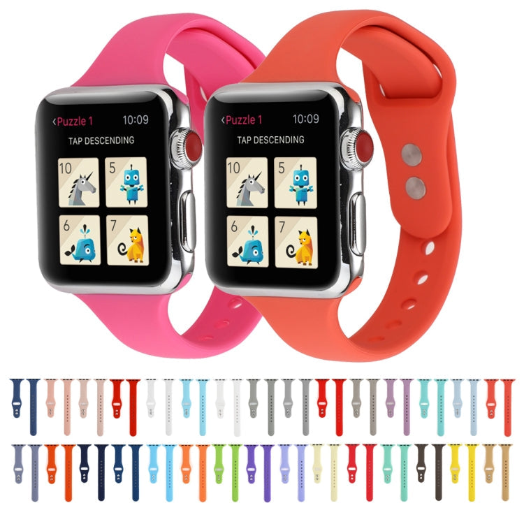 Rynx | For Apple Watch 5 & 4 44mm / 3 & 2 & 1 42mm Thin Silicone Double Closure Watch Band (Ceramic Blue)
